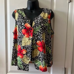 Vintage White Stag tropical floral button-up shirt